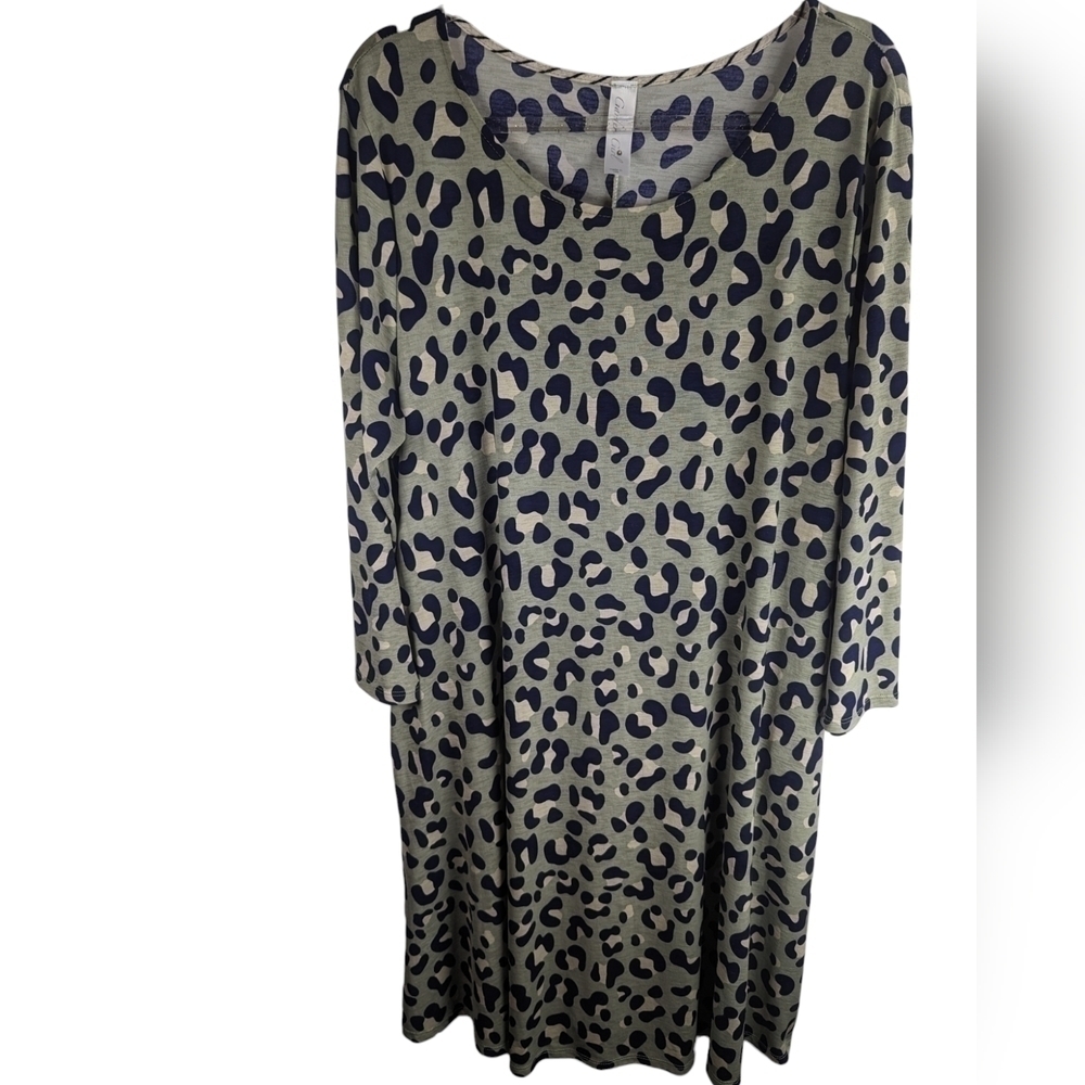 Garden Girl Animal Print Stretch Dress Sz L